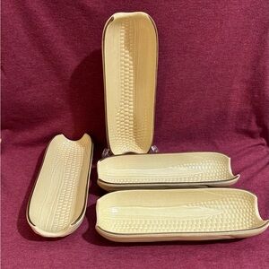 Pfaltzgraff Stoneware Corn Dishes Set of 4 Rustic Farmhouse Vintage USA